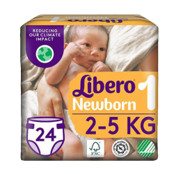 Տակդիրներ Libero Newborn N1, 24 հատ
