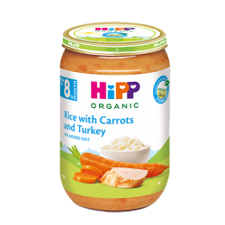 Խյուս Hipp բրինձ, գազար, հնդկահավ, 220 գ