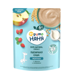 Milk Porridge Multigrain Fruto Nyanya with Apple and Strawberry, 200g