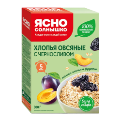Վարսակի փաթիլներ Ясно Солшнико սալորաչիր, 300 գ
